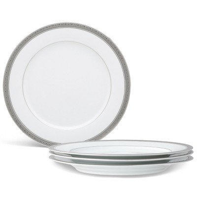 Noritake Crestwood Platinum Set of 4 Dinner Plates
