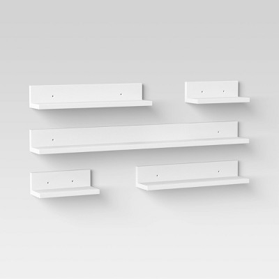 5pk Wall Shelf Picture Ledge White - Room Essentials™