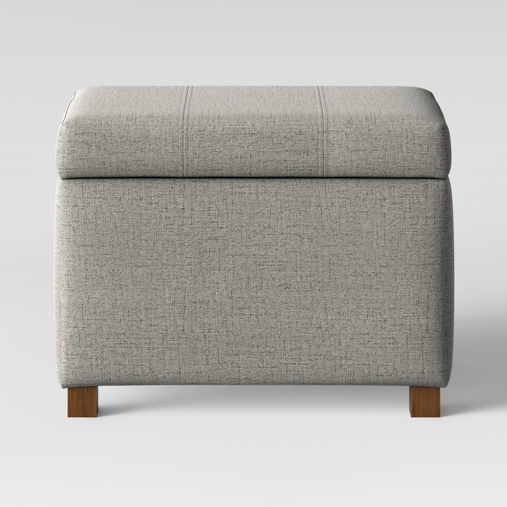 Essex Single Storage Ottoman Gray - Threshold™: Upholstered Bench, Footrest, Wood Legs