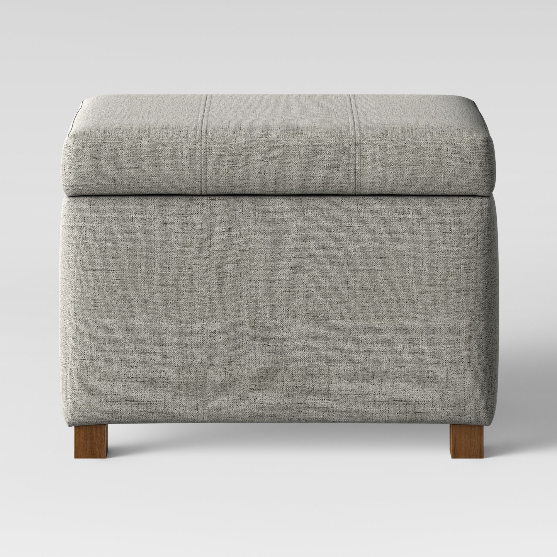 Essex Single Storage Ottoman Gray - Threshold™: Upholstered Bench, Footrest, Wood Legs