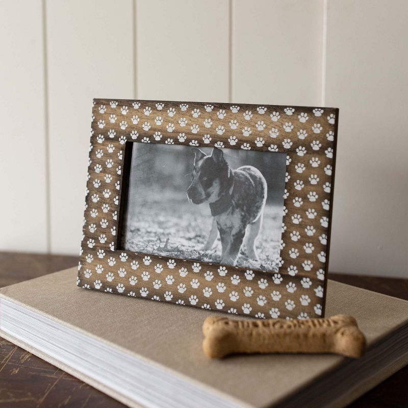 4x6 Inch Pawprints Picture Frame Wood, MDF & Glass by Foreside Home & Garden, 3 of 8