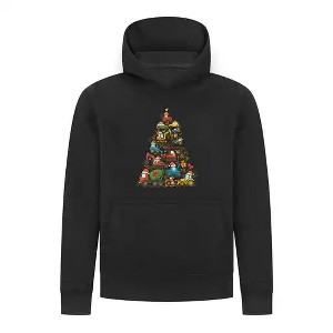 Everyday Kids Christmas Collection Construction Truck Tree Boys Pullover Hoodie – Holiday Sweatshirt - Black - 1 of 1