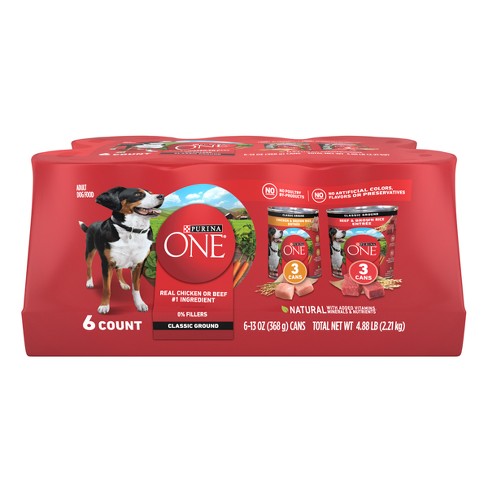 Purina One Smartblend Classic Ground Chicken, Beef & Rice Entrée Wet Dog  Food - 13oz/6ct Variety Pack : Target
