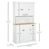 71" Buffet with Hutch, Modern Farmhouse Kitchen Pantry Storage Cabinet with Microwave Oven Countertop, Drawer, and Cupboard - 3 of 4
