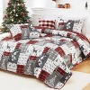 Christmas Quilt Set, Reversible Printed 3 Pieces Quilts Coverlet Bed Set Holiday Decorative Bedding, Soft Microfiber Fabric - 2 of 4