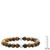 Steeltime Men's stainless steel and tiger eye beaded stretch bracelet. Color Option: Silver, Gold - 3 of 4