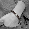 Black Bow Jewelry Men's 8mm Stainless Steel, Black & Brown Leather Bracelet, 8.25 Inch - 3 of 4