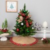 Northlight Burlap Mini Christmas Tree Skirt with Red Plaid Border - 20" - 2 of 4