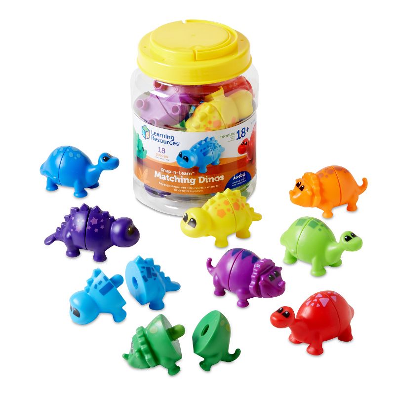 Learning Resources Snap-n-Learn Matching Dinos, Fine Motor, Counting & Sorting Toy, 18 Pieces, Ages 18+ months, 1 of 9