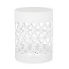 CAVINAS Modern Metal Patio End Table,Cylinder Outdoor Side Table with Iron Cut Design,Powder Coated Small Patio Table for Garden,Poolside - 2 of 4