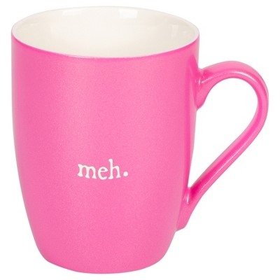 Elanze Designs Meh. Princess Pink 10 ounce New Bone China Coffee Cup Mug