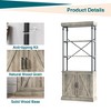 73" Tall Modern Bookshelf with Cabinet, 3 Tier Wooden Bookcase with Metal Frame, Freestanding Display Storage Cabinet for Bedroom, Living Room,Brown - 3 of 4