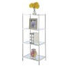 43" Royal Crest 4 Tier Tower Chrome - Breighton Home: Modern Glass & Metal Vertical Shelving Unit - 3 of 4