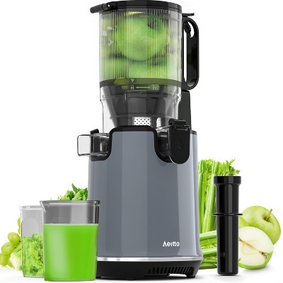 Aeitto 250W Masticating Juicer, Cold Press with 5.3" Feed Chute & 1.7L Capacity, Easy to Clean, High Juice Yield, Grey