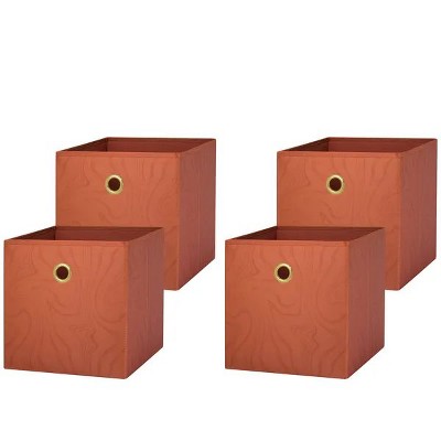 4 Pack Collapsible Fabric Cube Storage Bins (10.5" x 10.5")