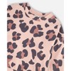 Deux par Deux Girl French Terry Sweatshirt Pink Leopard - 4 of 4