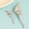 SOHI Women's Silver  Metallic Wing Drop Earrings - 2 of 3