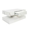 TopComfy Decorative Storage Cabinets Coffee Table Modern Coffee Table With Cabinet Living room furniture for Living Room, White, 39.37"*21.65"*16.93" - 3 of 4