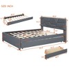 Upholstered Platform Bed with Brick Pattern Headboard, Trundle Bed and 2 drawers-ModernLuxe - 3 of 4