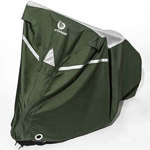 YardStash Bike Cover - Heavy Duty Waterproof Bicycle Tarp for Outdoor  Storage & Portable Shelter - Green Large