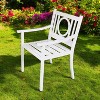 HomeRoots 24" White Steel Geo Back Outdoor Arm Chair - 2 of 4