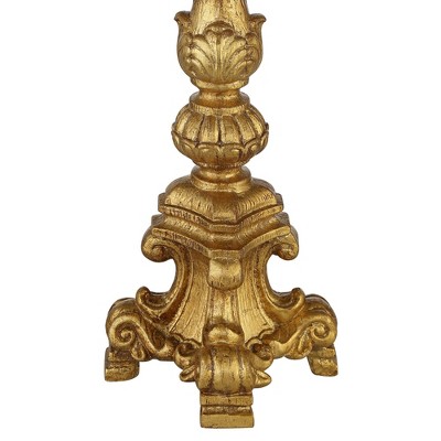 French Gold Alabaster Glass Traditional Torchiere Lamp