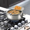 Dexmalle 4.2 L 304 Stainless Steel Janpanese Tempura Fryer Pot with Lid,Temperature Control and Oil Drip Drainer Rack - 3 of 4