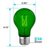 Luxrite A19 LED Green Edison Light Bulb, 4.5W=60W Equivalent, Clear Glass Filament, UL Listed, Indoor Outdoor, Porch, E26 Standard Base 3 Pack - 3 of 4