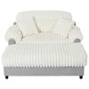 Upholstered Chaise Lounge Cloud Sleeper Sofa Bed Lazy Single Plush Sofa Leisure Reading Couch with 2 Pillows - ModernLuxe - 4 of 4