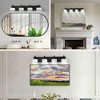 DOMETOUR 4-Light Matte Black LED Vanity Light with Crystal Glass Shades, Modern Bathroom Wall Sconce - 4 of 4