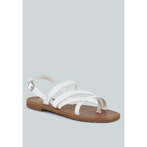 SLOANA Black Strappy Flat Sandals - 1 of 4