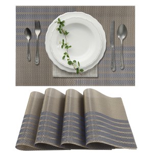 Unique Bargains Grid Style Placemats 4 Pcs - 1 of 4