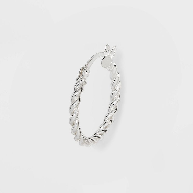 Sterling Silver Twist Hoop Earrings - A New Day&#8482; Silver, 4 of 6