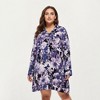 Anna-Kaci Lounge Women's Floral Print Long Sleeve Sleep Shirt with Soft Fabric, Notched Collar Detail and Relaxed Above-Knee Silhouette - 2 of 4