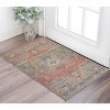 Blue Orange And Pink Oriental Hand Woven Area Rug With Fringe - 2 of 4