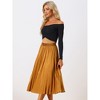 INSPIRE CHIC Women's Party Elastic Waist Metallic Shiny Accordion Pleated Midi Skirt - 3 of 4