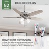 Hunter 52" Builder Lighted Ceiling Fan, Brushed Nickel Finish, 5 Blades, Light Gray Oak/Warm Grey Oak - 4 of 4