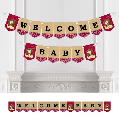 Big Dot of Happiness Little Cowboy - Baby Shower Bunting Banner - Western Party Decorations - Welcome Baby