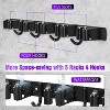 LunaLulinlk Broom Mop Holder Wall Mount with 5 Slots 4 Hooks Broom Hanger Self Adhesive Matte Steel Garage Rack - 3 of 4