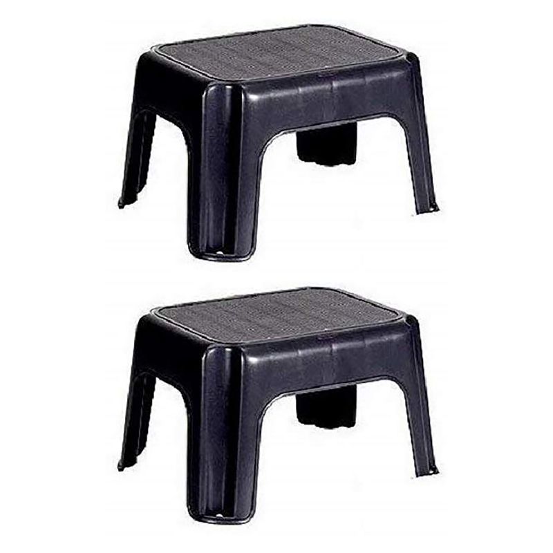 Rubbermaid 1858957 Durable Plastic Household Step Stool with 200 Pound Weight Capacity, Black (2 Pack), 1 of 5