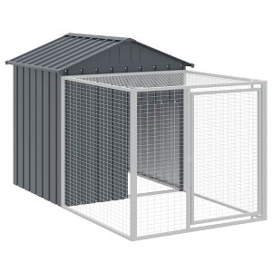 vidaXL Chicken Cage Anthracite Galvanized Steel Large Durable - Anthracite 46.1" x 79.1" x 48.4" - 1 of 4
