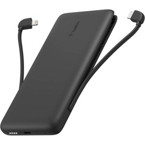 Belkin 10000 mAh 23W Power Bank USB-C + Lightning Cables + USB-C Port - Black - 1 of 4