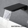LunaLulinlk Matte Black Waterfall Wall Mount Single Handle Bathroom Sink Faucet - 3 of 4