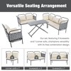 Modern 4-Piece Outdoor Chat Set - Iron Frame with Acacia Wood Coffee Table - 2 of 4