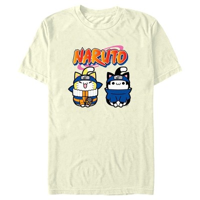 Men's Naruto Nyaruto Sasuke and Uzumaki Official Logo T-Shirt