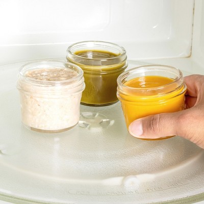 Terracotta Glass Baby Food Storage Jars Set, 4oz, 12-Pack