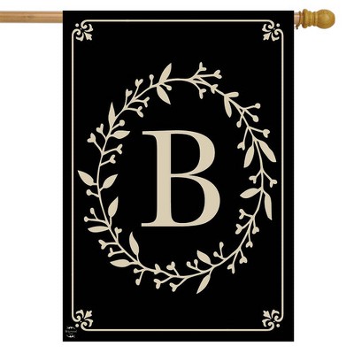 Classic Black and Beige Monogram House Flag
