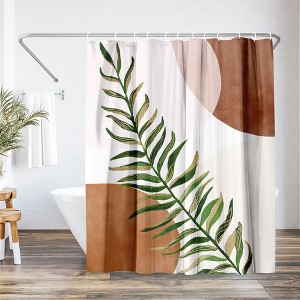 71x74 Botanical Boho Shower Curtain - 100% Polyester - Water-Resistant Bath Curtain - 1 of 4