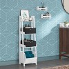 RiverRidge Amery 4-Tier 13in Ladder Shelf with Display Shelf and Storage Organizer Bin - White with 2 5in Fabric Bins - 2 of 4