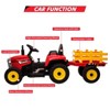 12V Kids Battery Powered Electric Tractor with Trailer, Toddler Ride On Car, RC, 7-LED Headlights/ 2+1 Gear Shif, for Kids - 4 of 4